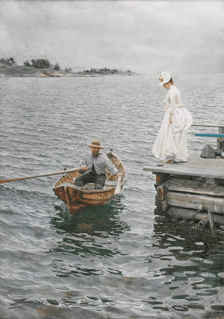 Sommarnöje (1886), Anders Zorn’s most expensive painting, depicting a serene Swedish summer scene.